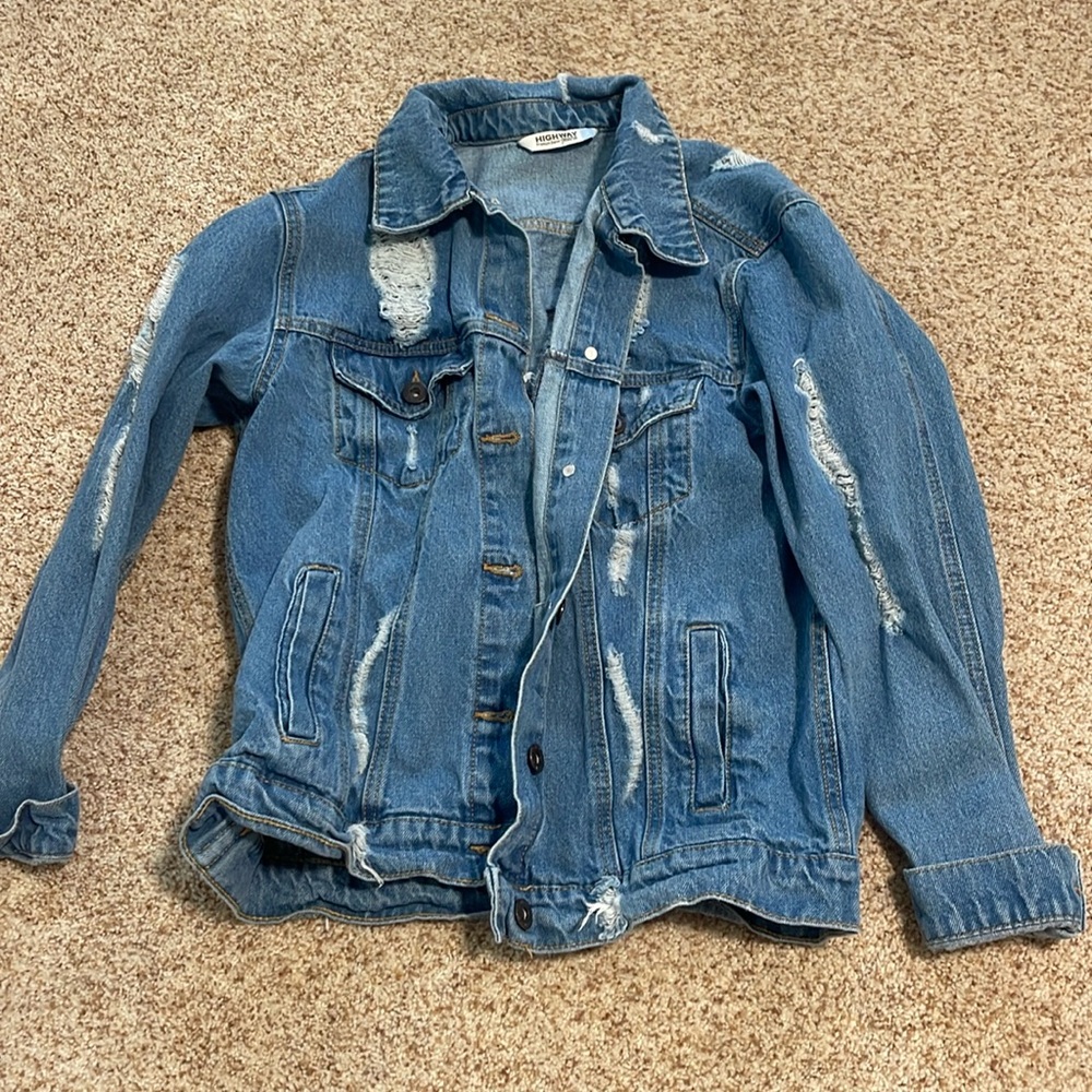 Ripped jeans jacket, size small